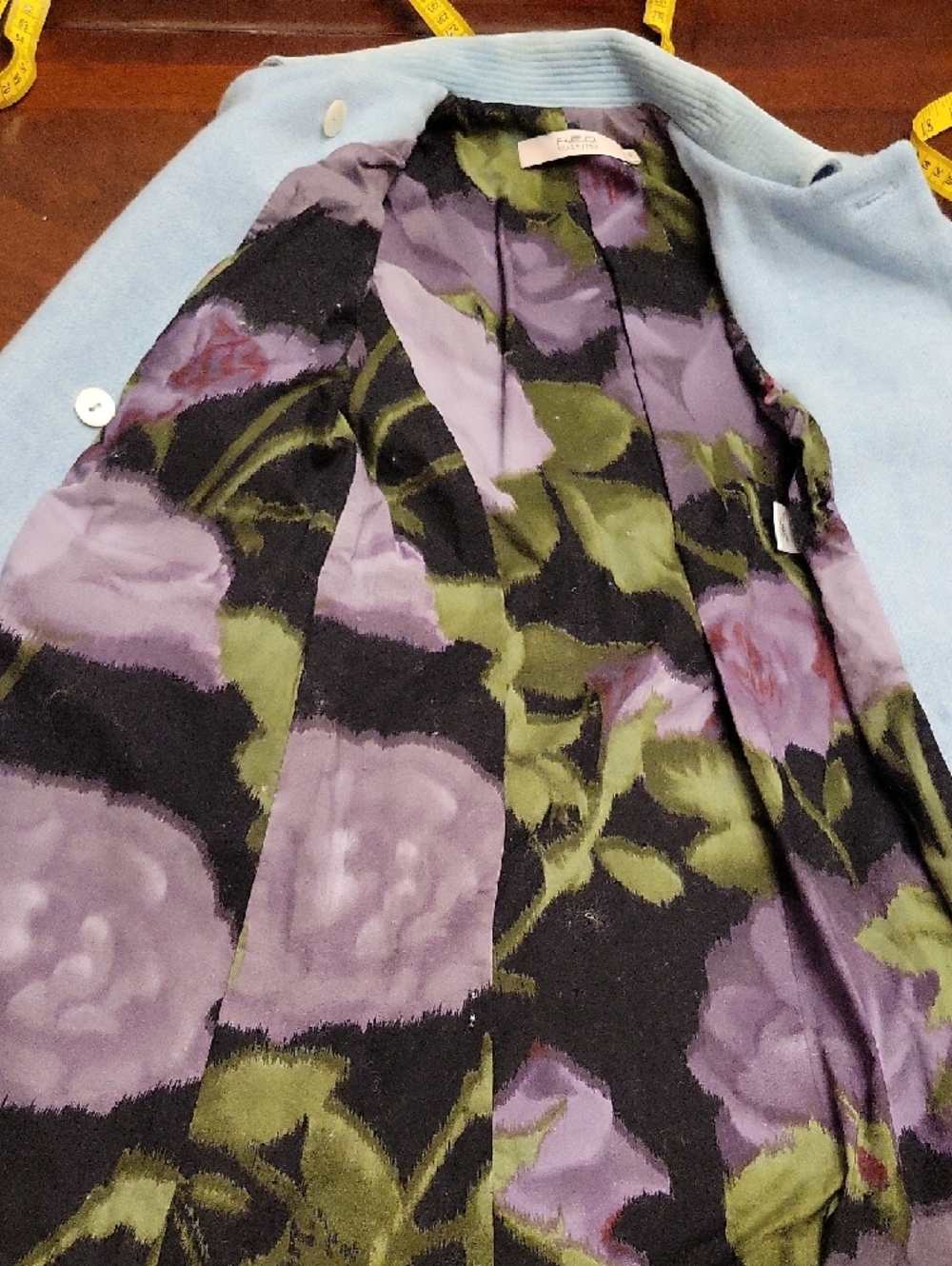 RED Valentino‎ Light Blue Double-Breasted Wool Pea Coat - Picture 9 of 12
